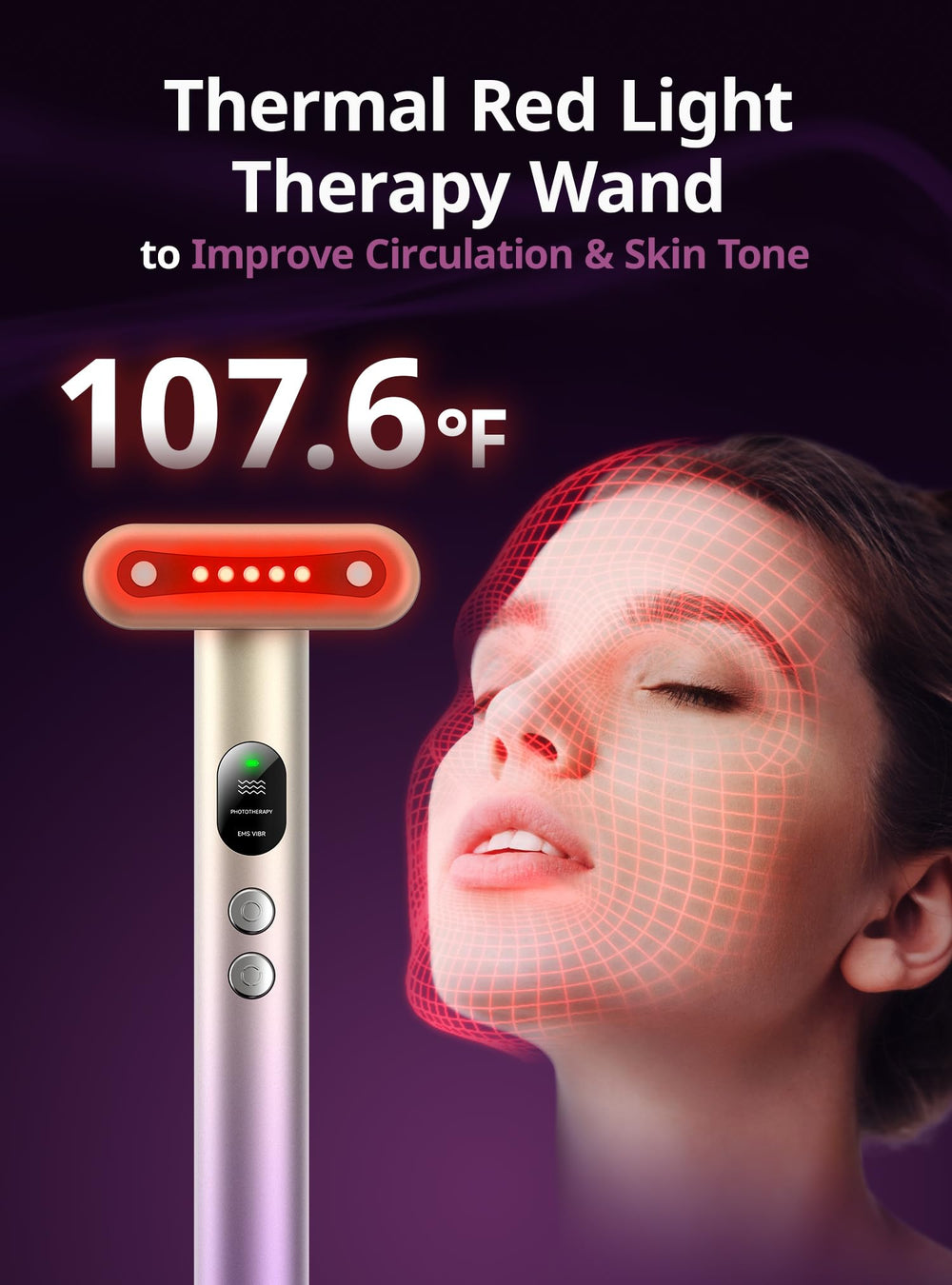 CFULAN micro-vibration massages the skin for better product penetration.