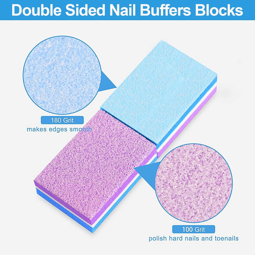 CGBE buffer with 100/180 grit to polish nails efficiently.