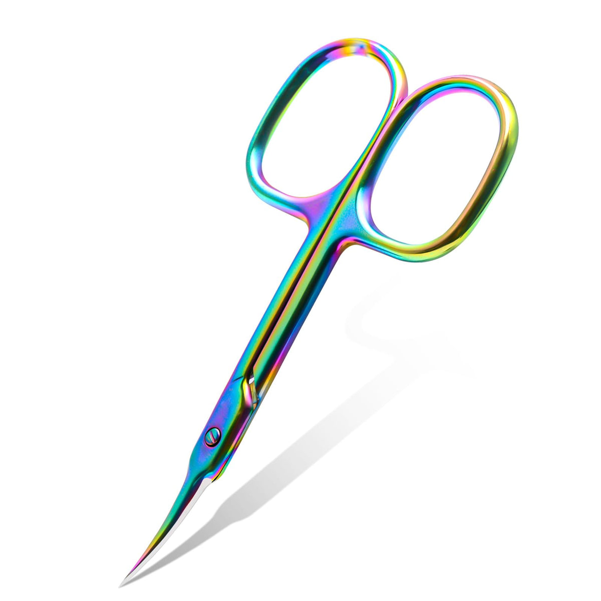 CGBE cuticle scissors front view with extra-fine curved blade for precise cuts.