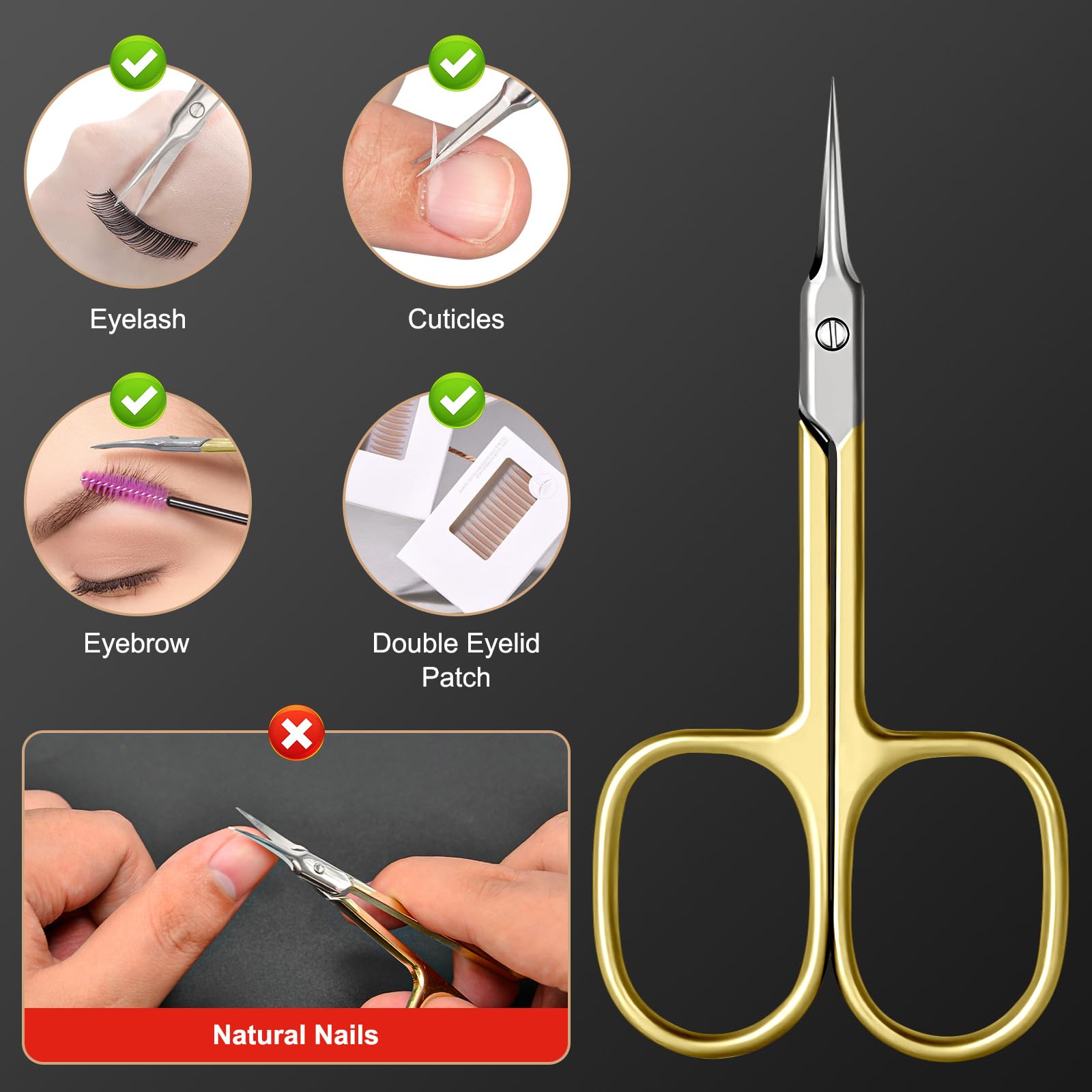 CGBE Cuticle Scissors multipurpose beauty tool for nails and brows