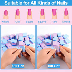 Compact CGBE buffer, blue-purple, portable for on-the-go nail shaping.