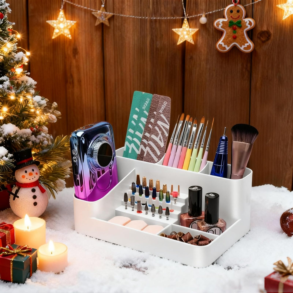 CGBE white storage box showcases clean, compact design for a neat workstation.