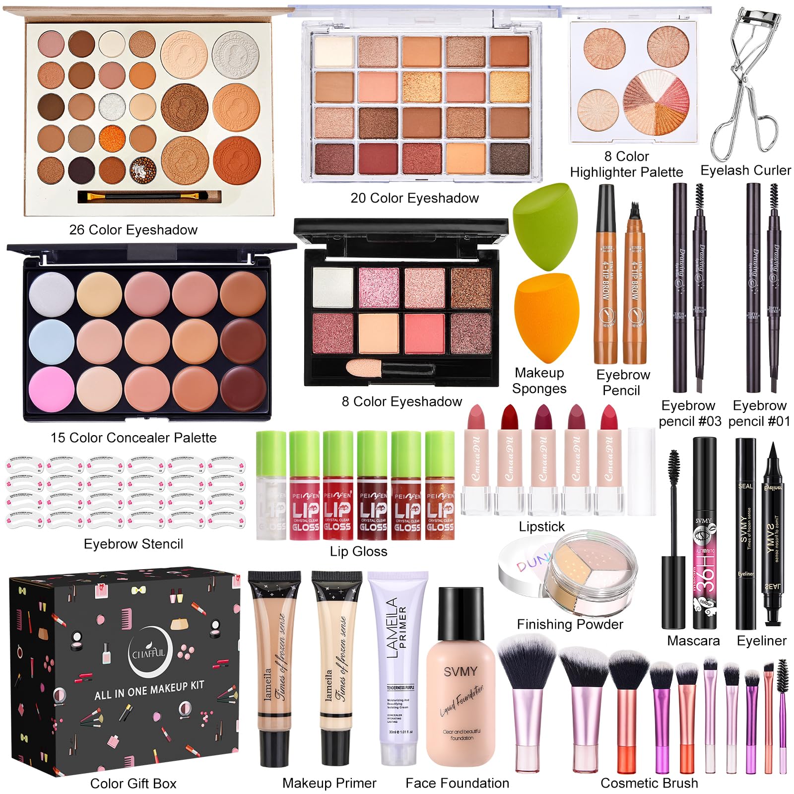 CHAFFUL eyeshadow palette offers versatile shades for creative looks