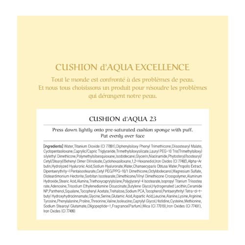 CHALLANS DE Aqua EX cushion in 23 Natural Beige matches several undertones.
