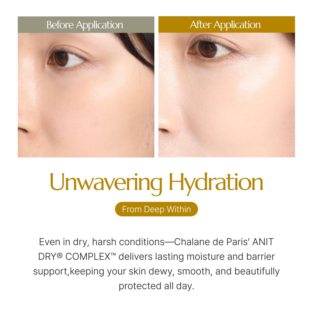 CHALLANS DE Aqua EX cushion enhances skin blend for natural finish.