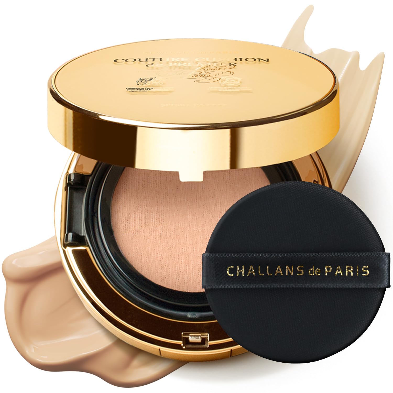 CHALLANS de PARIS Couture Cushion compact close-up shows radiant finish and smooth texture