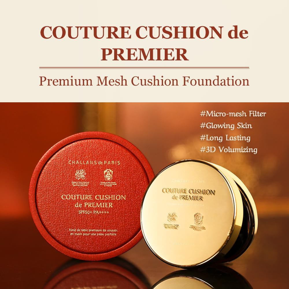 CHALLANS de PARIS Couture Cushion outer packaging highlights premium design and shade 23