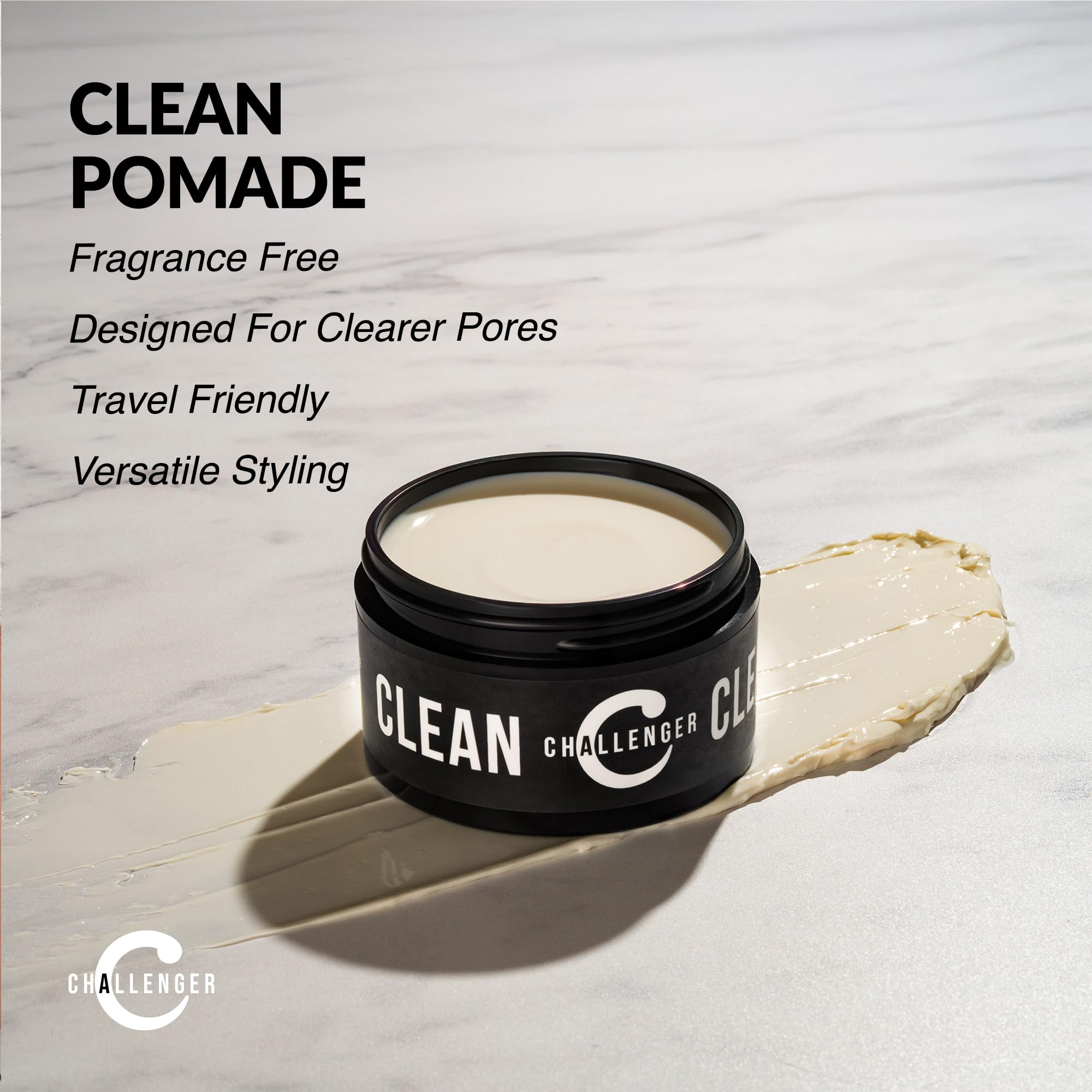 Challenger Clean natural matte finish on styled hair