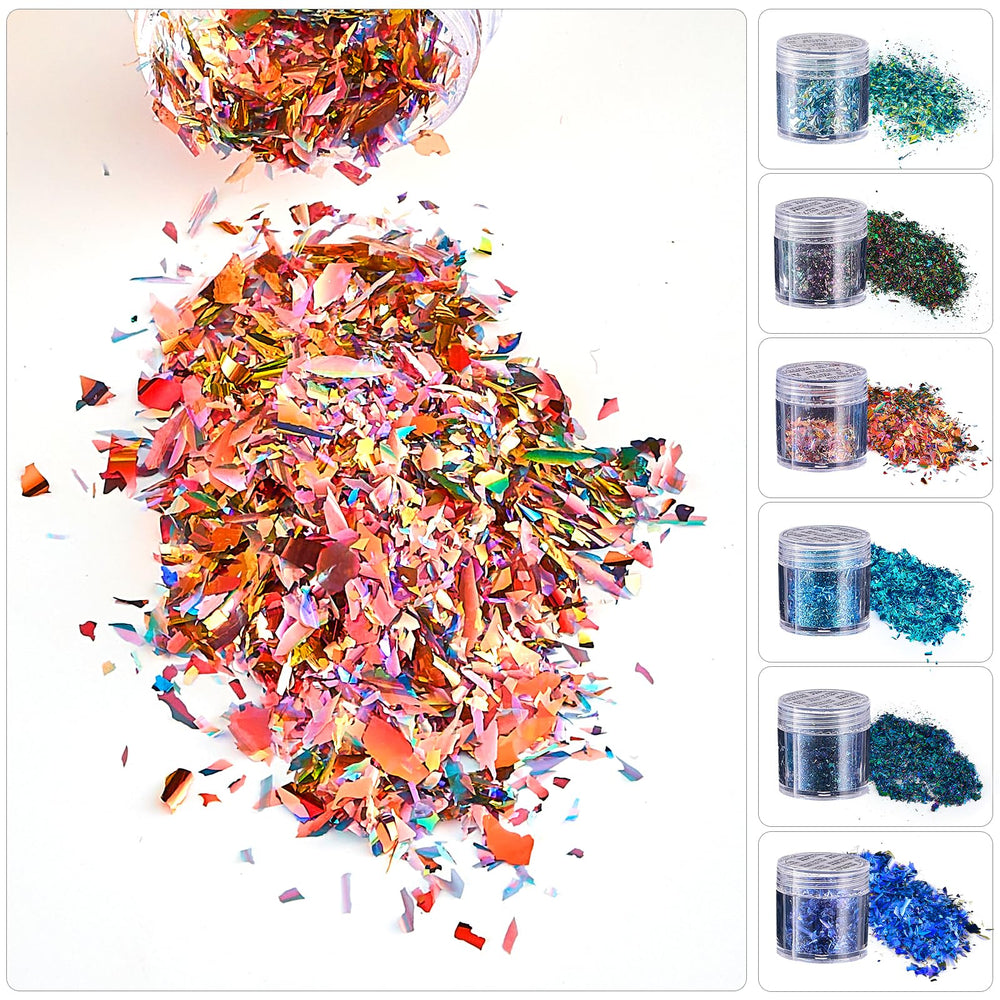 Chameleon Chrome Nail Powder application on natural nails creates iridescent art.