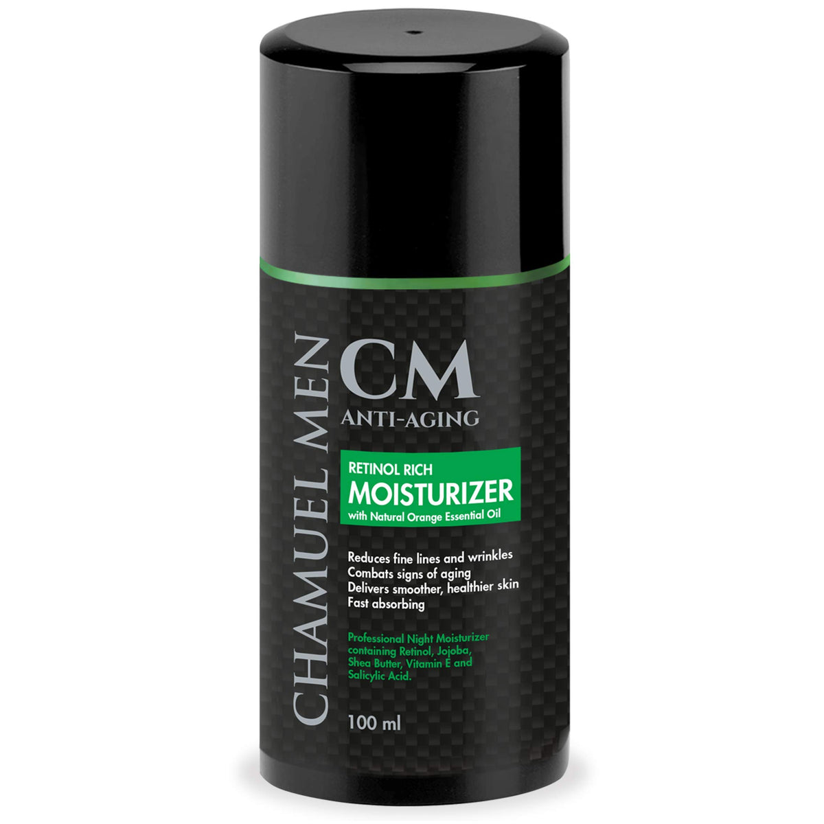 CHAMUEL MEN daily face cream bottle with retinol for overnight hydration