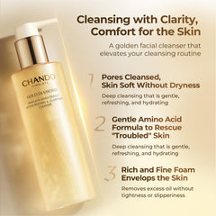 CHANDO HIMALAYA Gold Diamond Cleanser application shot for even cleansing