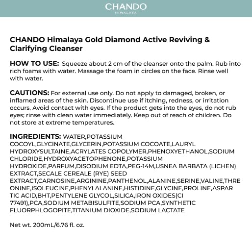 CHANDO HIMALAYA Gold Diamond Cleanser packaging box for gifting or routine upgrade
