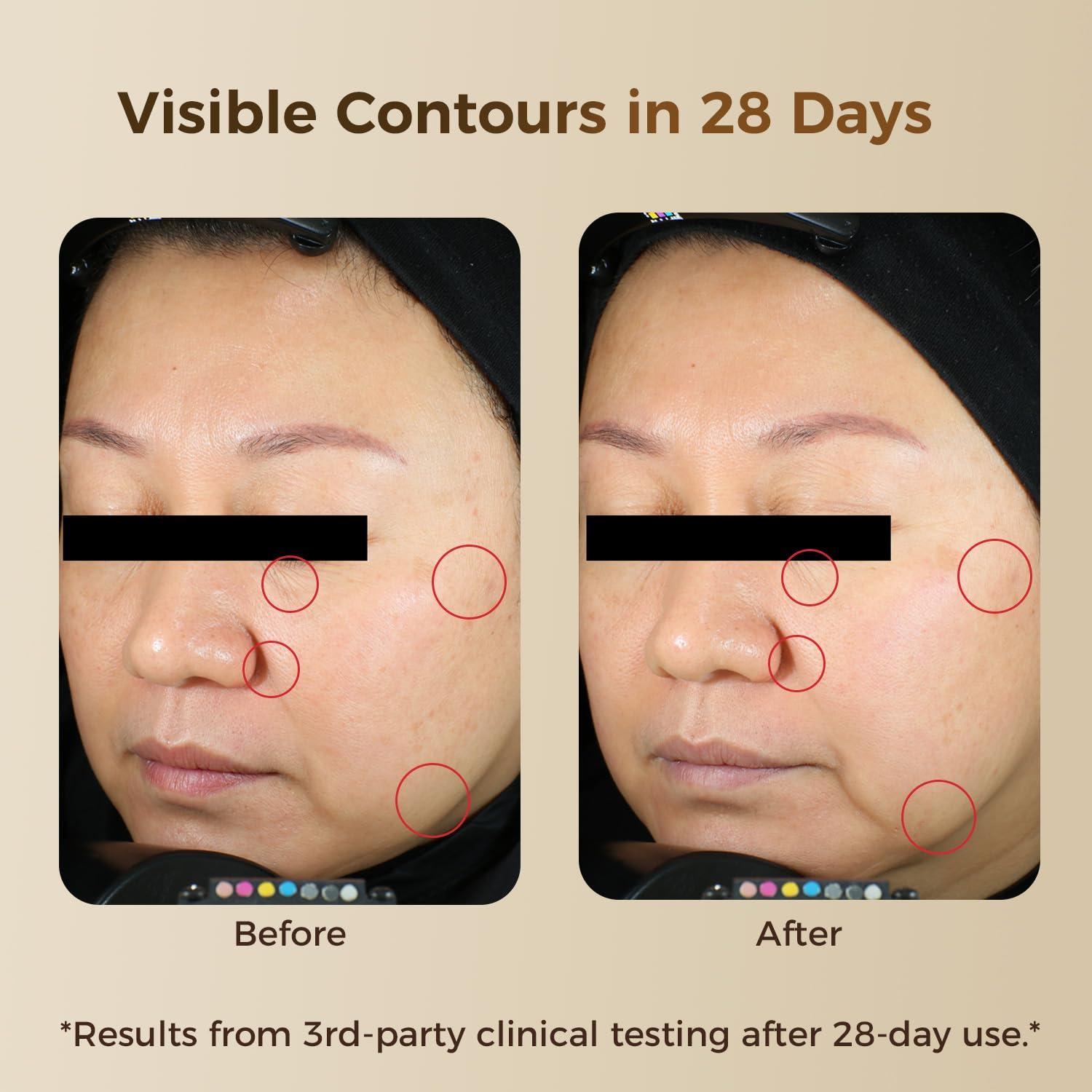 CHANDO HIMALAYA Gold Diamond Cream applied to face for smoothing and contour refinement