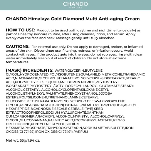 After-application glow from CHANDO HIMALAYA Gold Diamond Cream on skin