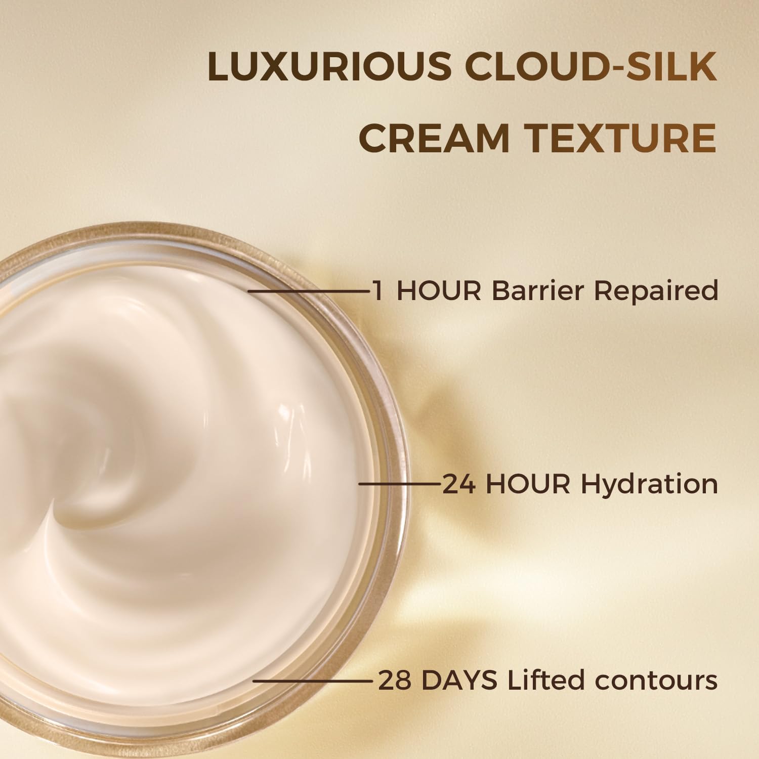 Ingredients graphic for CHANDO HIMALAYA Gold Diamond Cream with peptides and HA