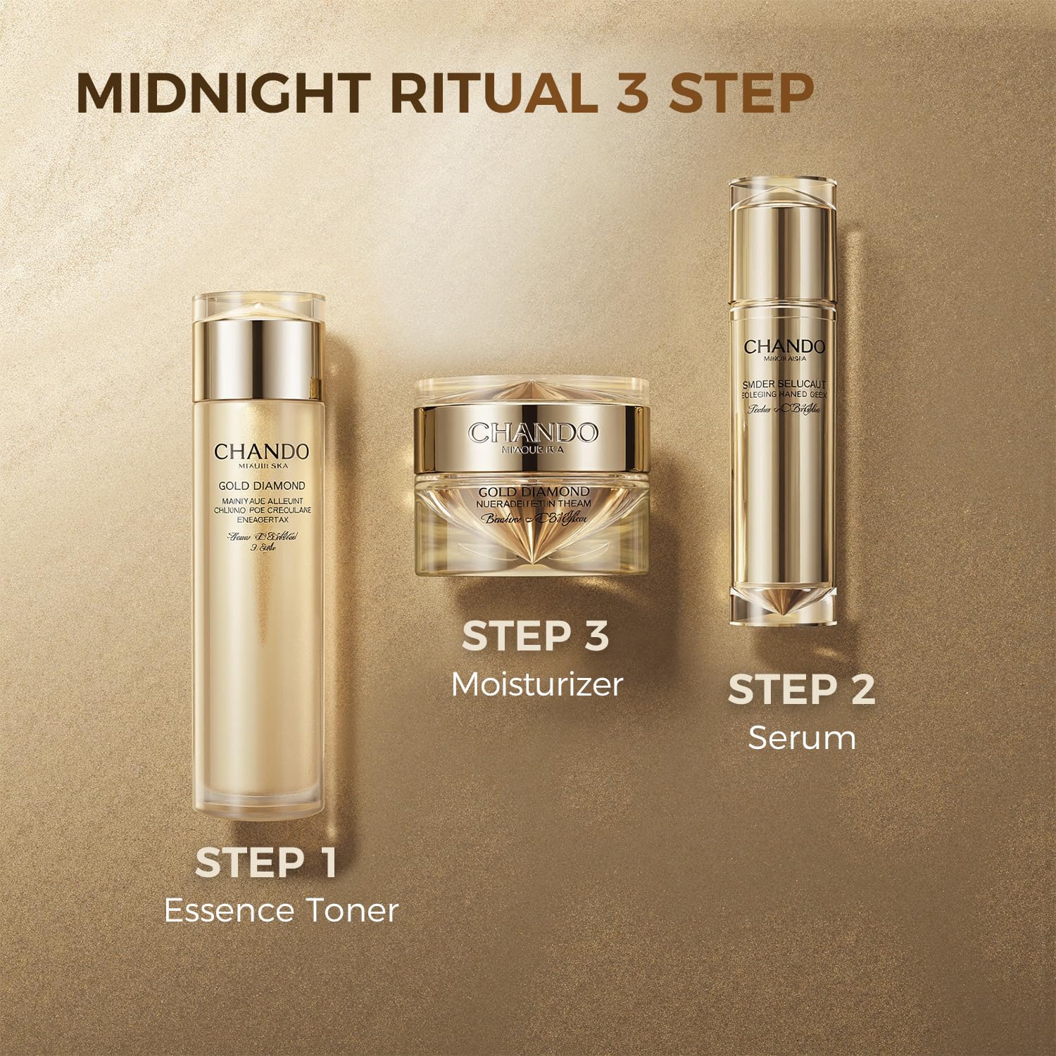 Massaging CHANDO HIMALAYA Gold Diamond Cream into skin for luxurious absorption
