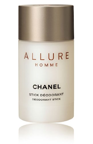 Chanel Allure Homme deodorant stick for men, providing a fresh scent and skin hydration.