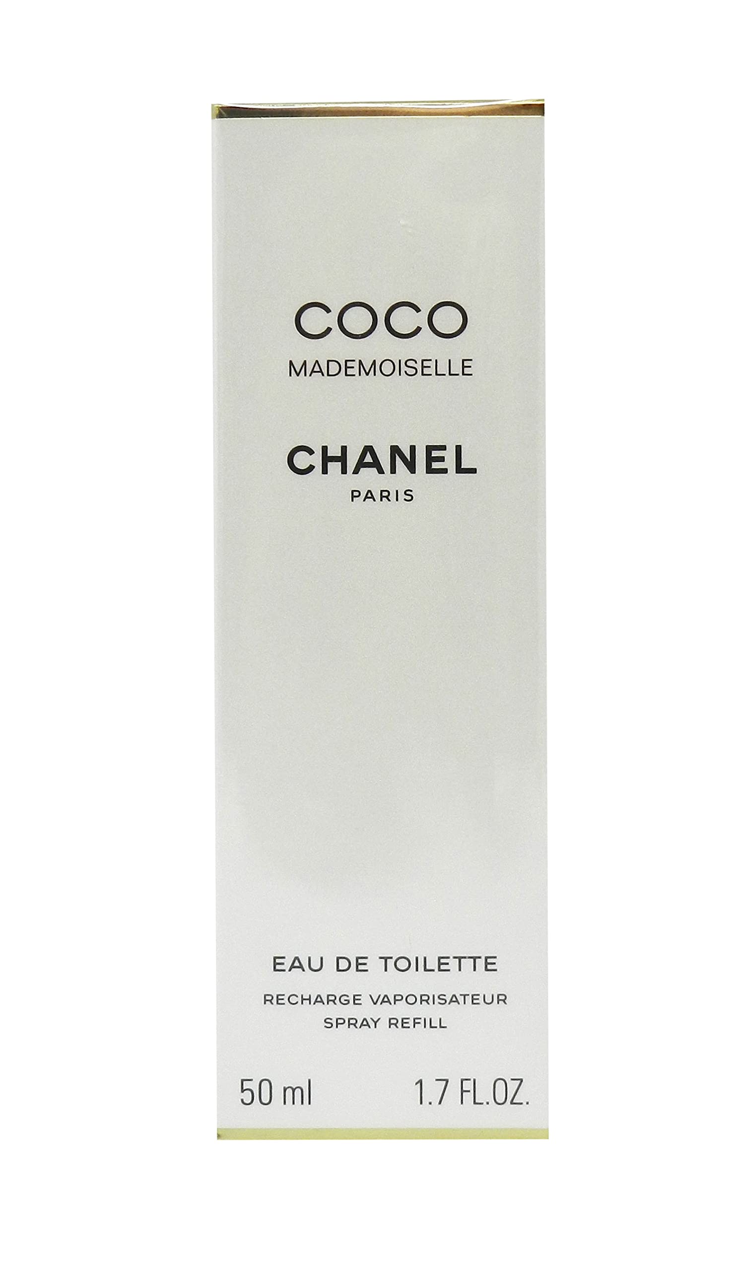Chanel Coco Mademoiselle EDT bottle front view, classic feminine fragrance for daily wear