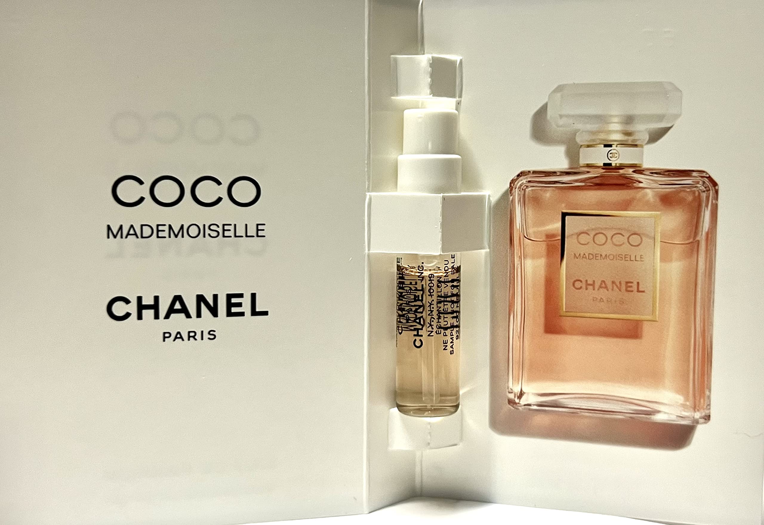 CHANEL Coco Mademoiselle travel packaging showing refined, discreet scent testing.