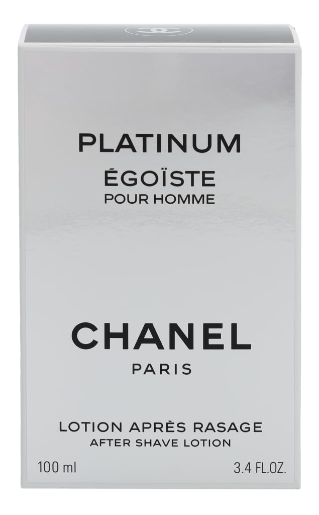 Chanel Egoiste Platinum packaging with platinum accents, premium presentation for gifting or self-care.