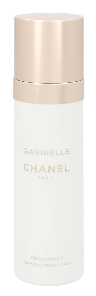 Chanel Gabrielle deodorant spray being misted for quick, invisible protection.