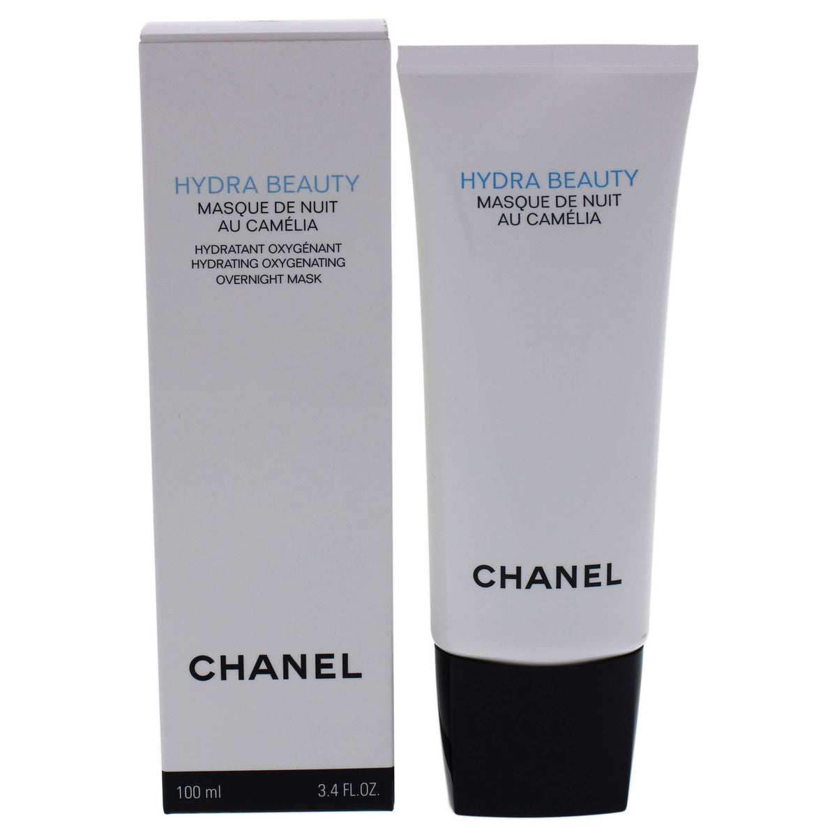 Chanel Hydra Beauty Masque Nuit bottle, ready for overnight hydration and refreshed morning skin