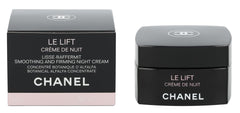 CHANEL Le Lift Night Cream jar closeup highlights rich texture for nighttime hydration