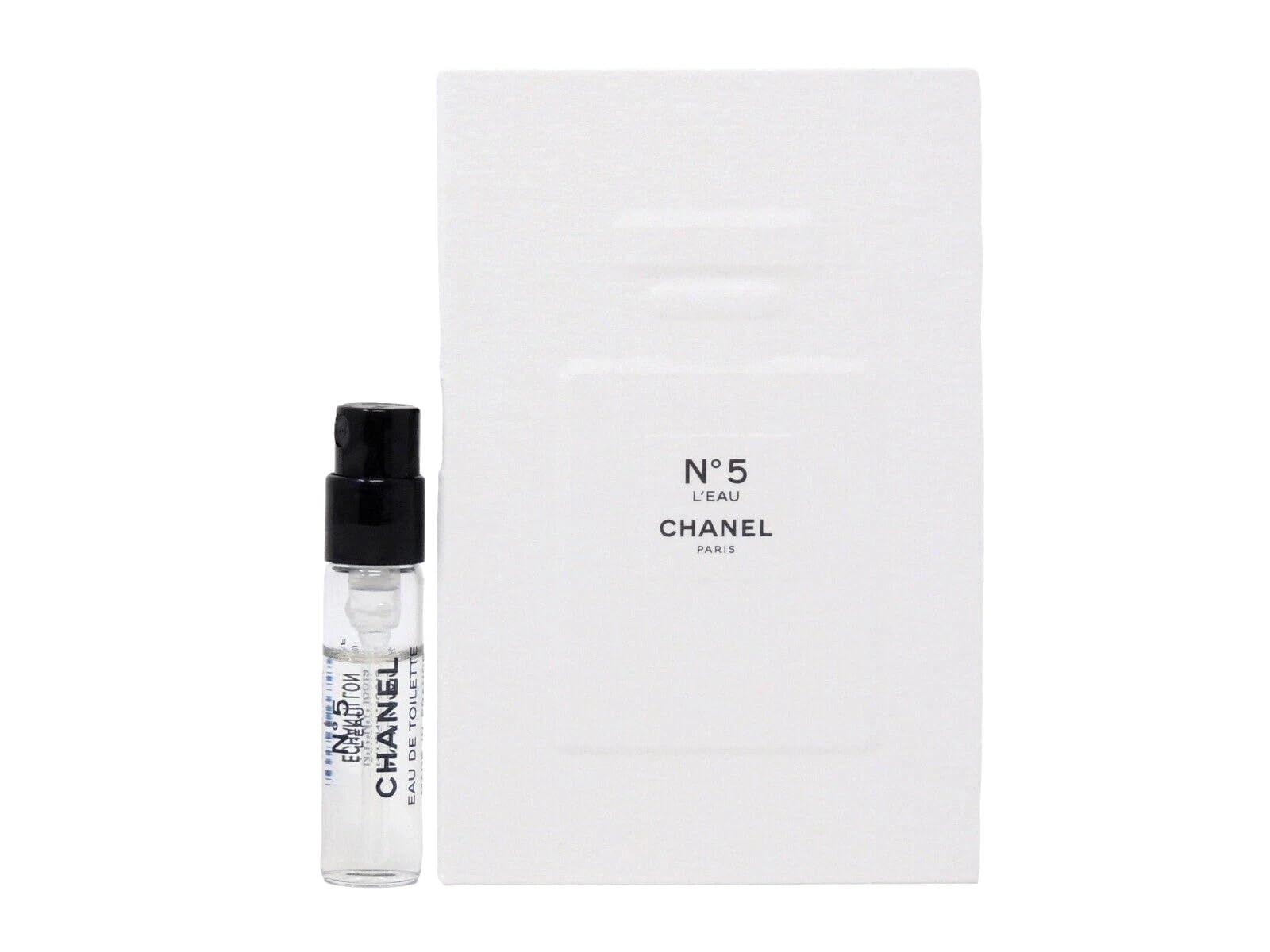 Chanel No 5 L'Eau sample spray demonstrates a portable test for on-the-go moments.