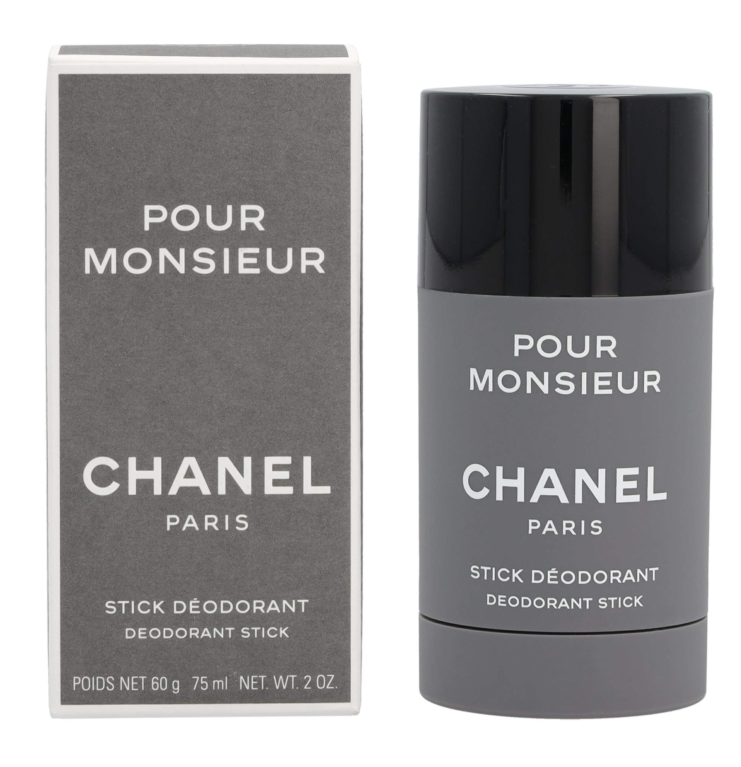 CHANEL Pour Monsieur deodorant stick application shot showing smooth glide for comfortable wear.