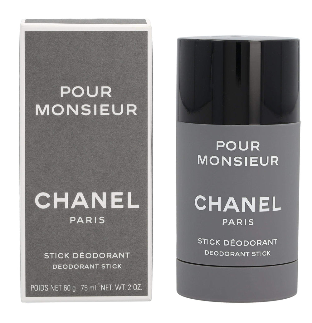 CHANEL Pour Monsieur deodorant stick application shot showing smooth glide for comfortable wear.