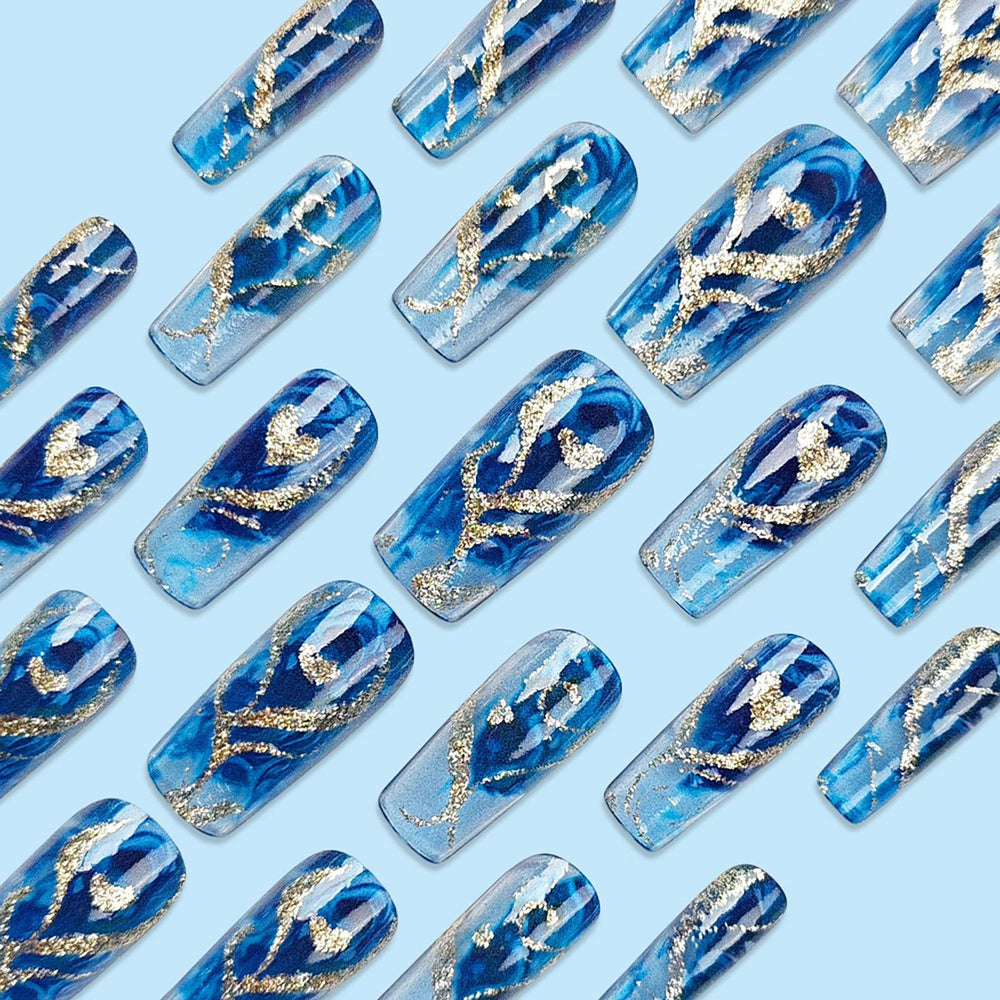 CHAONENG 24-piece nail kit with jelly glue for quick application