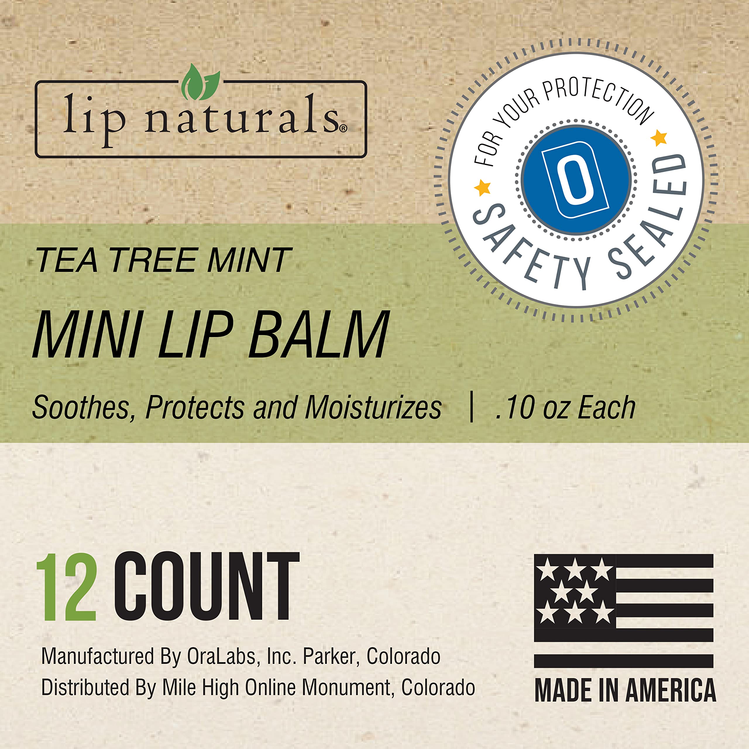 CHAP-ICE Lip Naturals mini tea tree balm tube ready for travel.