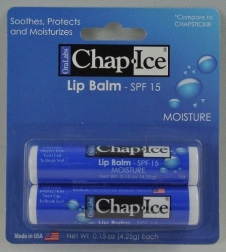 Chap Ice Moisturizer Lip Balm SPF 15 for daily lip hydration and sun protection.