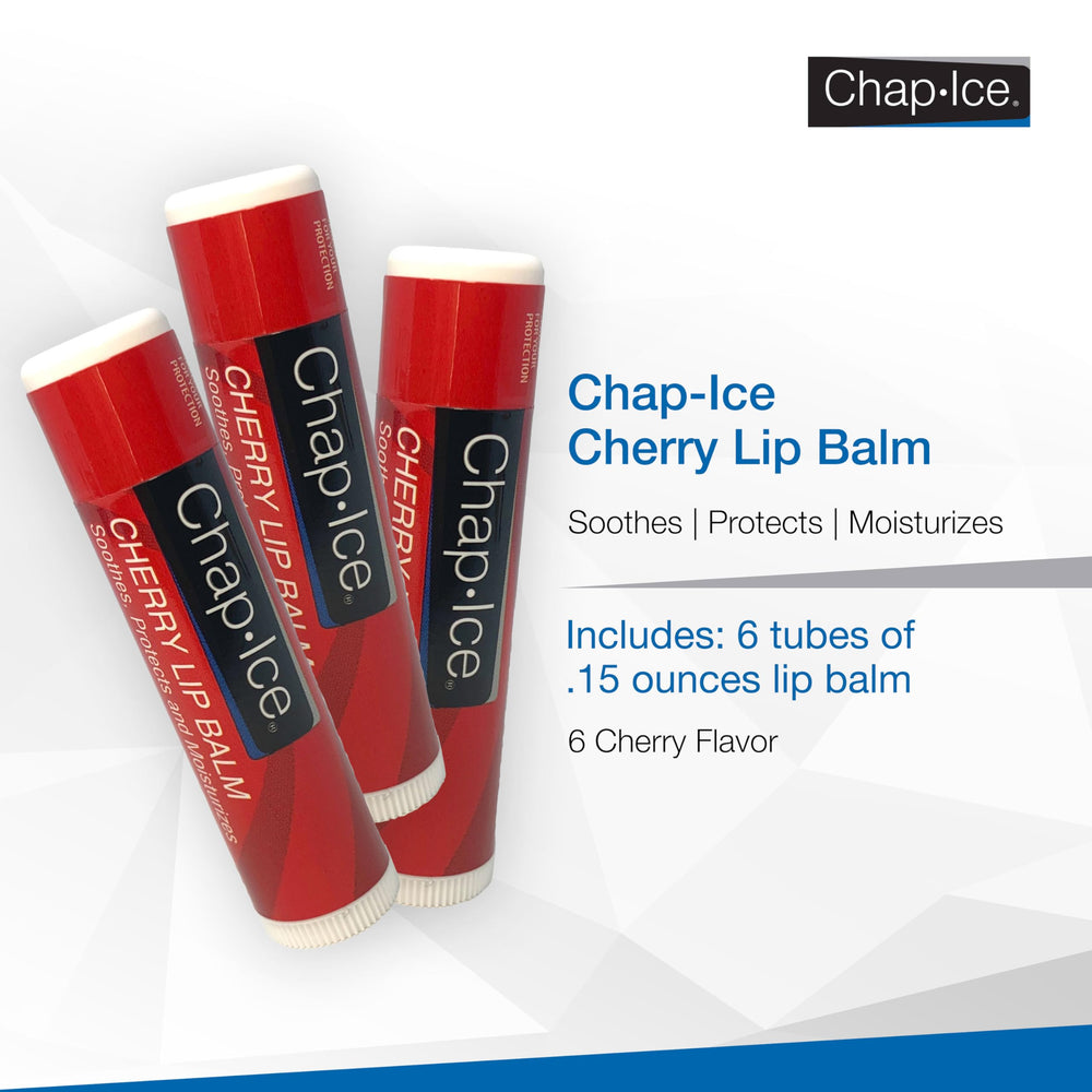 CHAP-ICE six-pack lip balm collection for easy reapplication at home or on the go.