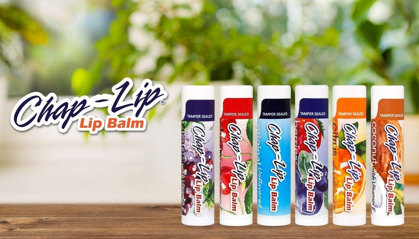 Chap-Lip Made in USA Paraben-Free and Cruelty-Free packaging.