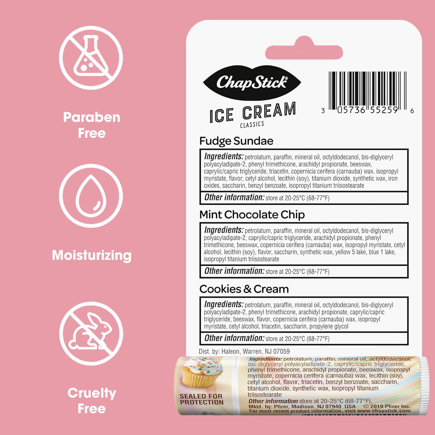 ChapStick 5-piece lip care set front view for daily use.