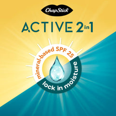 Shea butter, aloe, and vitamin E enrich ChapStick Active formula.