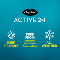 Unscented ChapStick Active lip balm offers mineral SPF for lips.