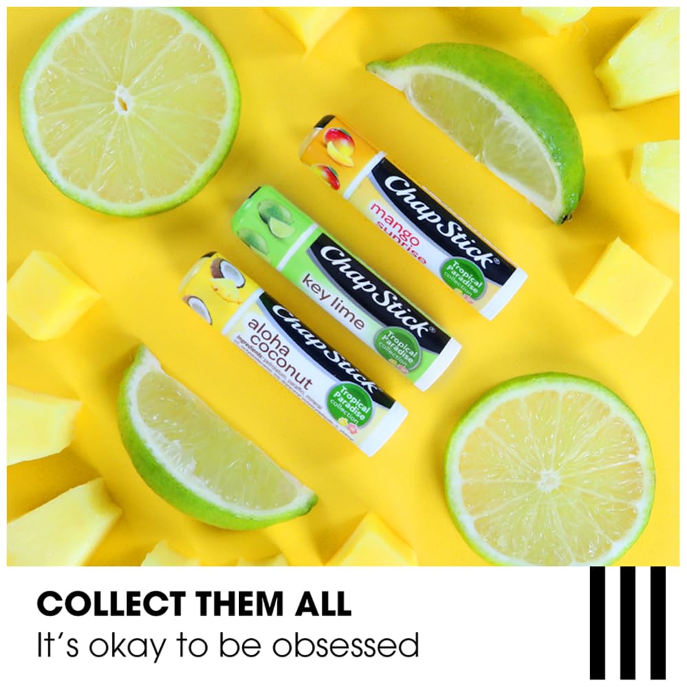 ChapStick Aloha Coconut lip balm with rich moisture and island scent.