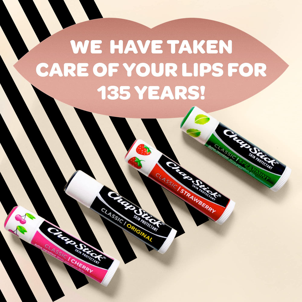 ChapStick Cake Batter cap removed, soft pink balm visible.