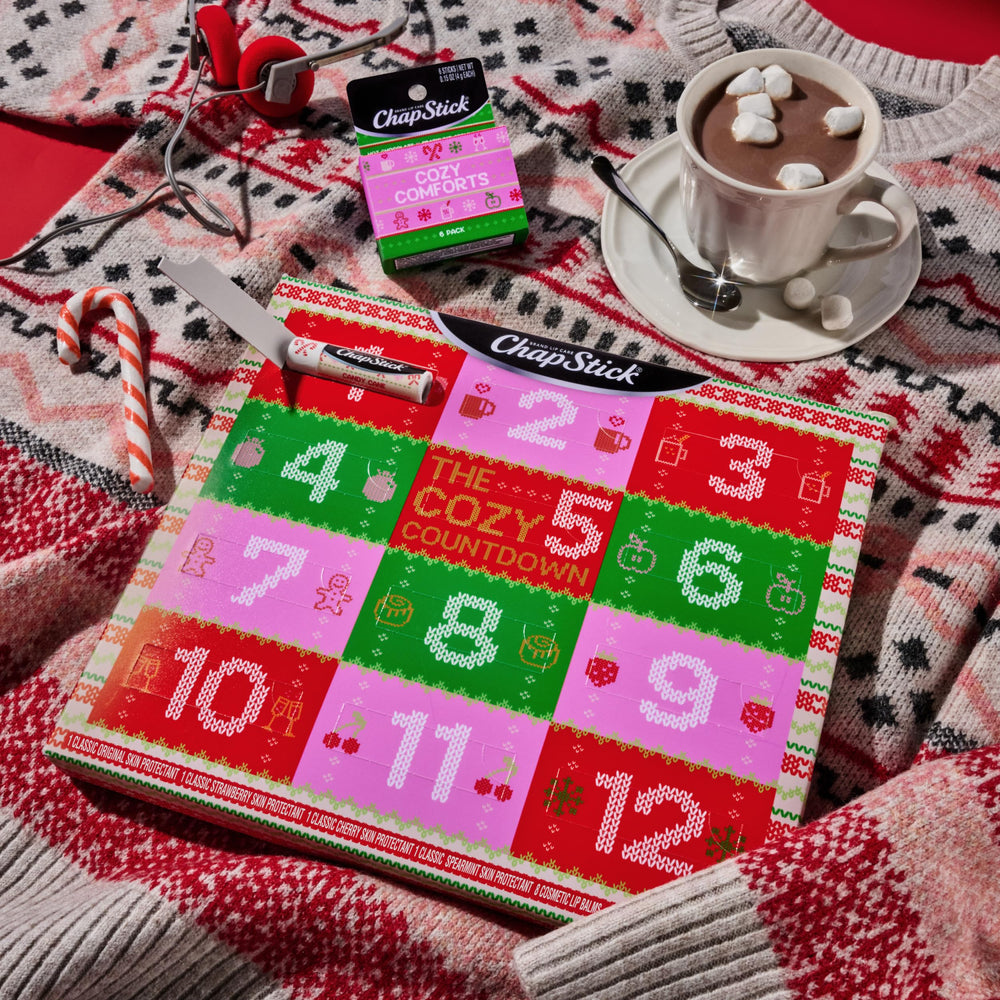 ChapStick Candy Cane flavor lip balm for festive lips and sweet scent.