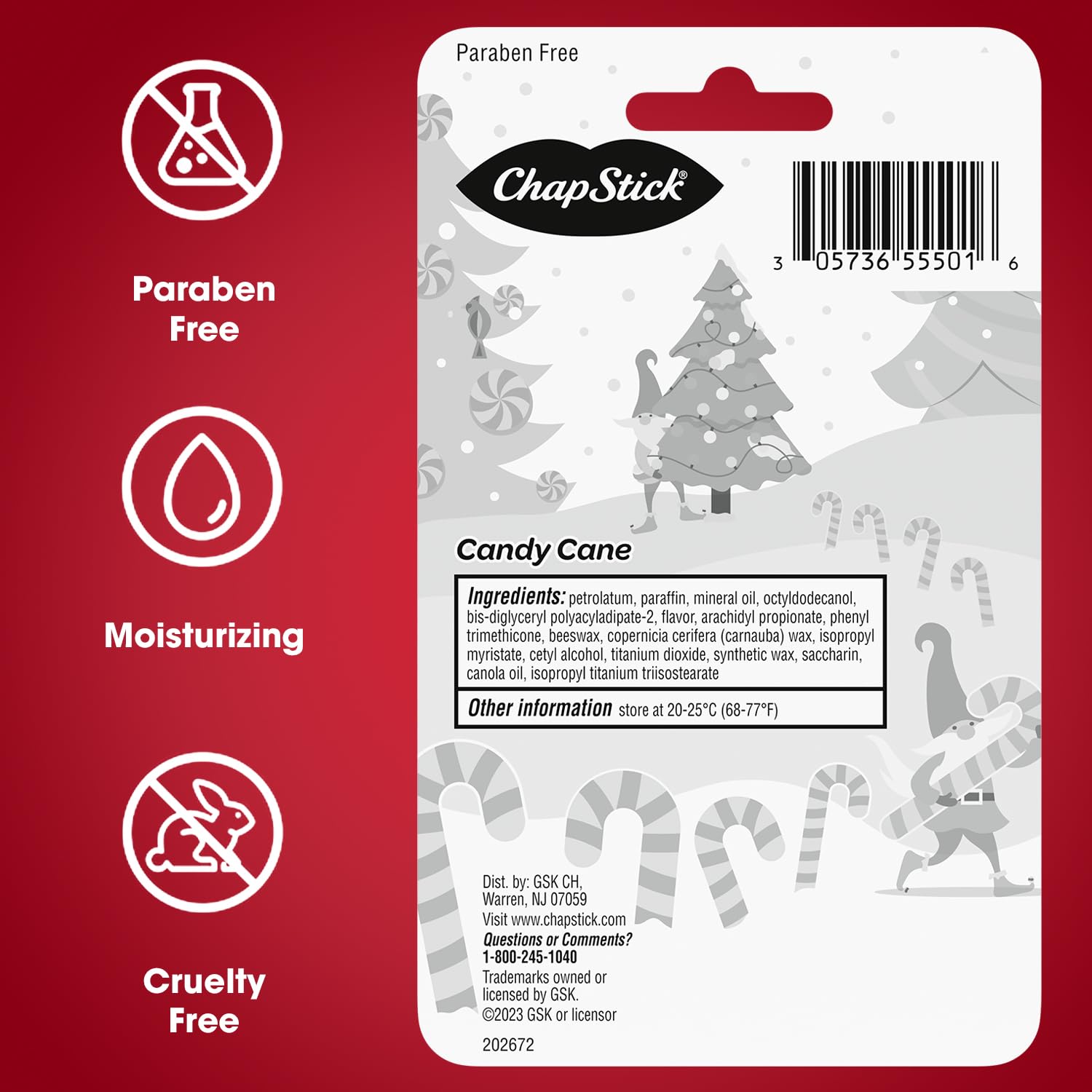 Holiday gift idea featuring ChapStick Candy Cane lip balm.