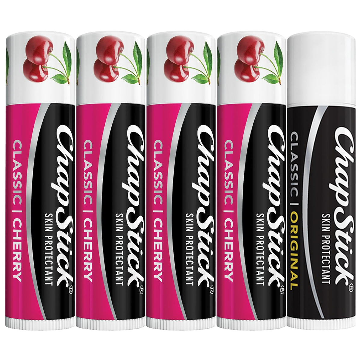 ChapStick Cherry lip balm 4-pack front view for daily moisture