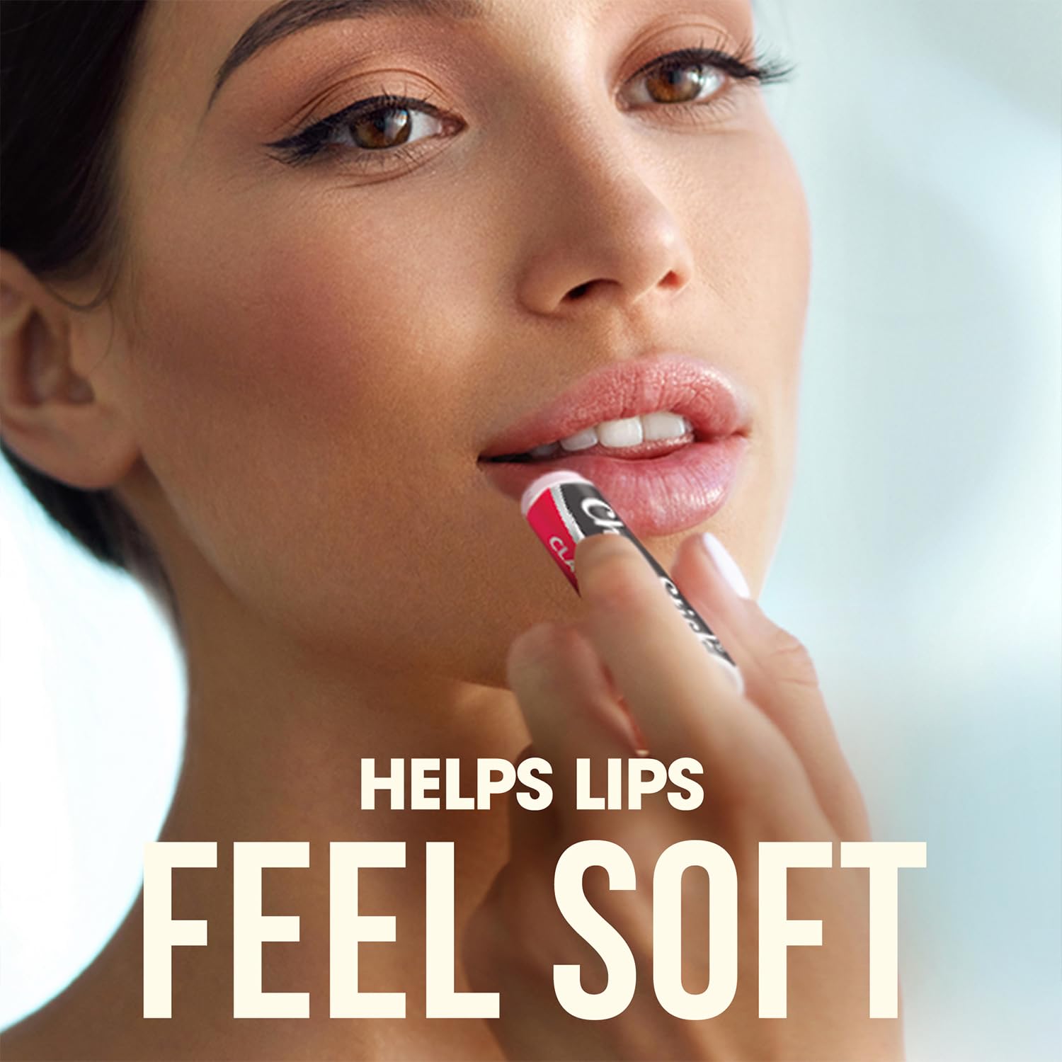 ChapStick Cherry lip balm application on lips demonstrating even spread