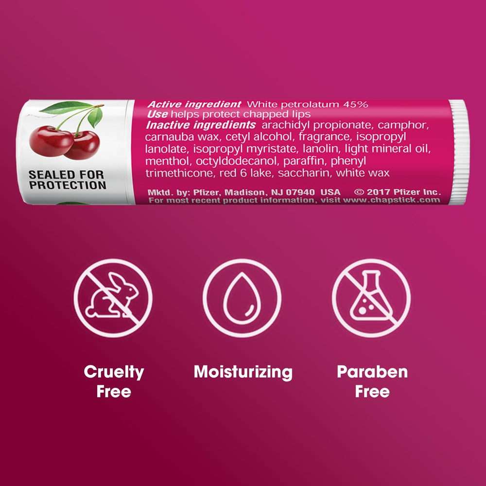 ChapStick Cherry lip care on the go in a bag or pocket