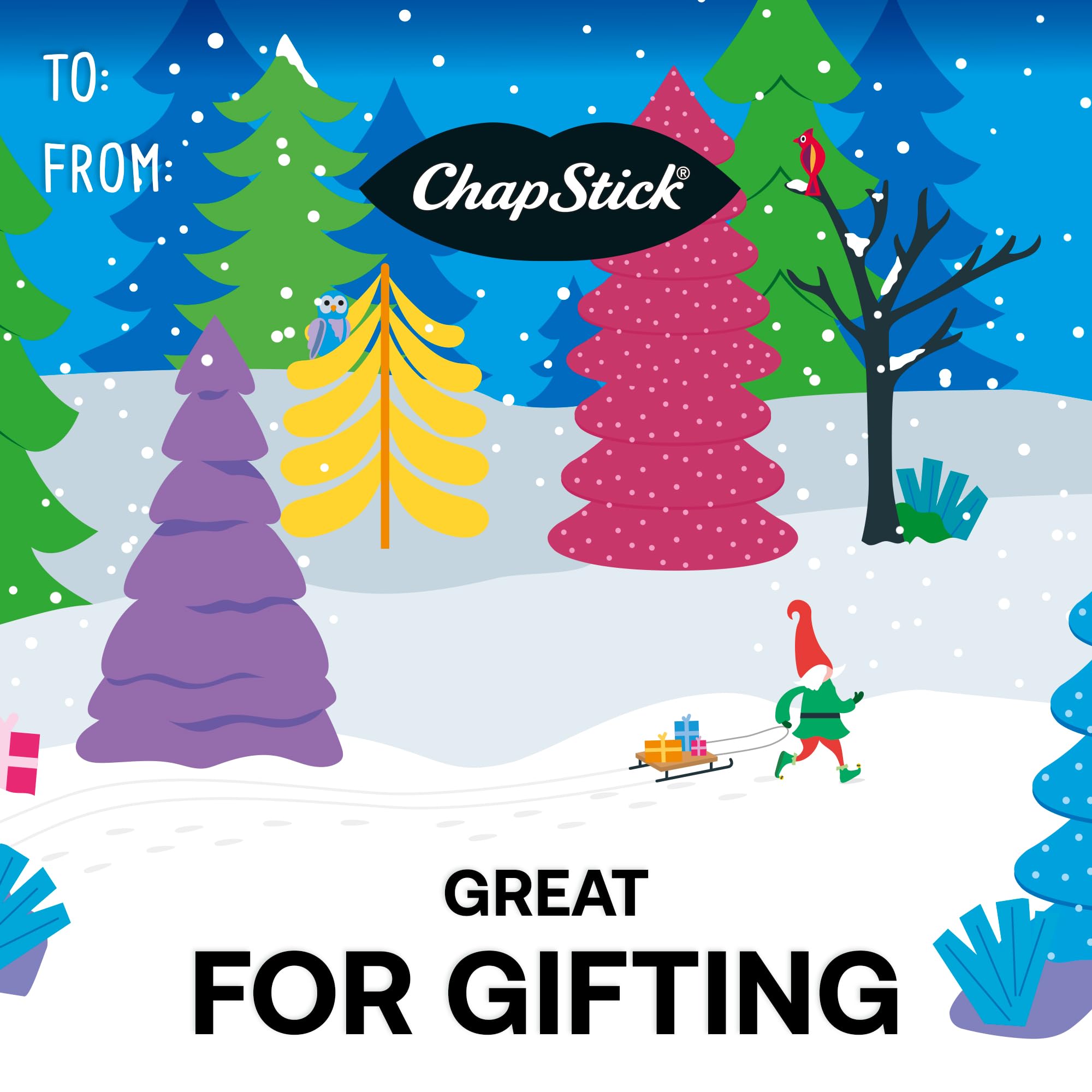 Cherry lip balm tube from ChapStick Classic Collection for a light winter scent