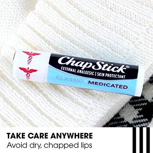 ChapStick Classic Medicated on lips after application for comfort