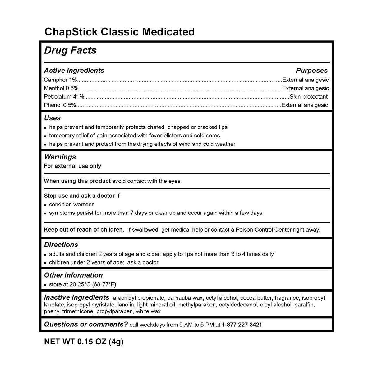 ChapStick Classic Medicated travel pack ready for portable lip care