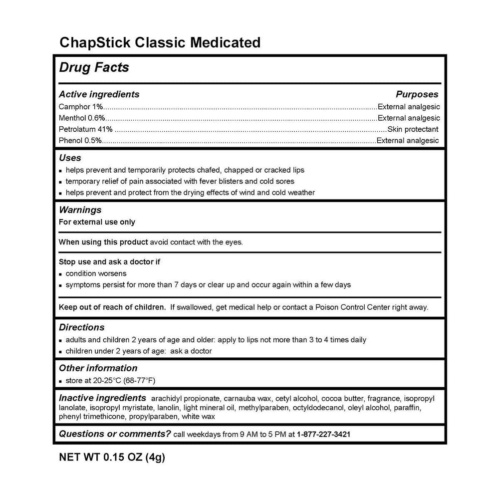 ChapStick Classic Medicated travel pack ready for portable lip care