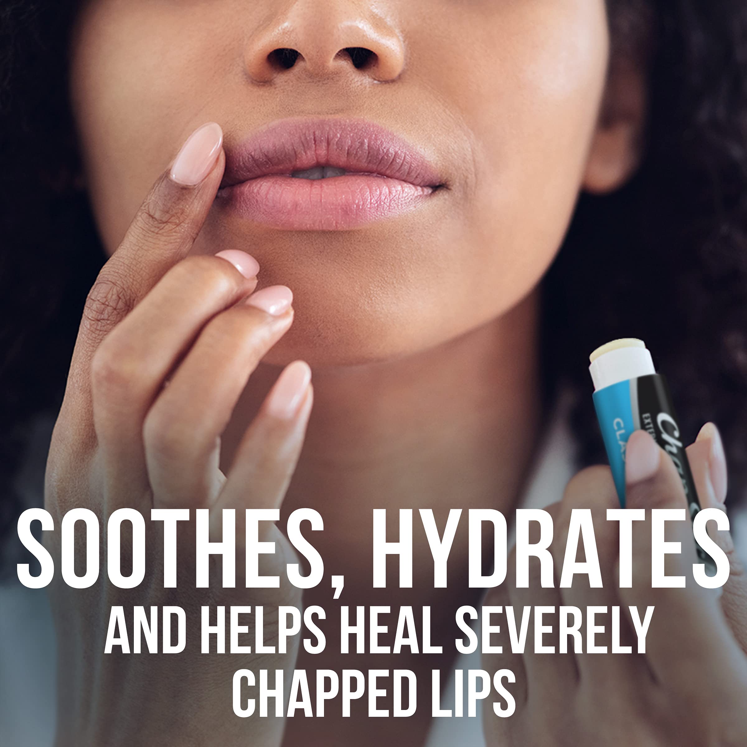 ChapStick Classic Medicated lip balm tube side view showing compact pocket-sized packaging.